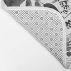 Bountiful Bouquet Black Watercolor Bath Mat Gallery Image 2