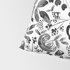 Bountiful Bouquet Black Watercolor Pillow Sham Gallery Image 4