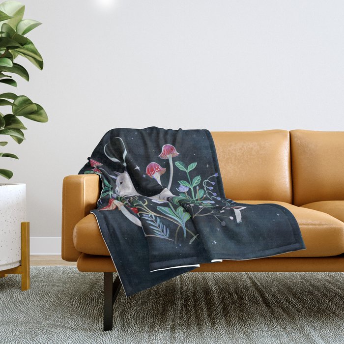 Unicorn Garden Throw Blanket Gallery Image 1