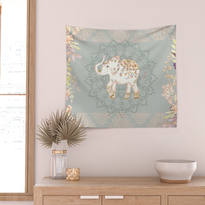 INDIAN ELEPHANT Wall Tapestry Gallery Image 2