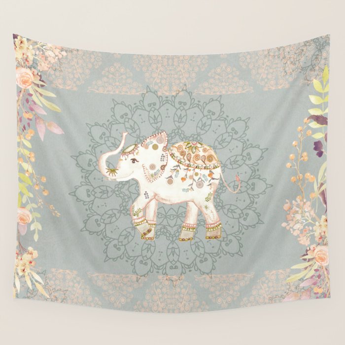 INDIAN ELEPHANT Wall Tapestry Gallery Image 4