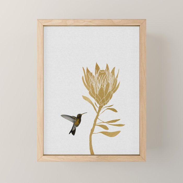 Hummingbird & Flower I Mini Art Print