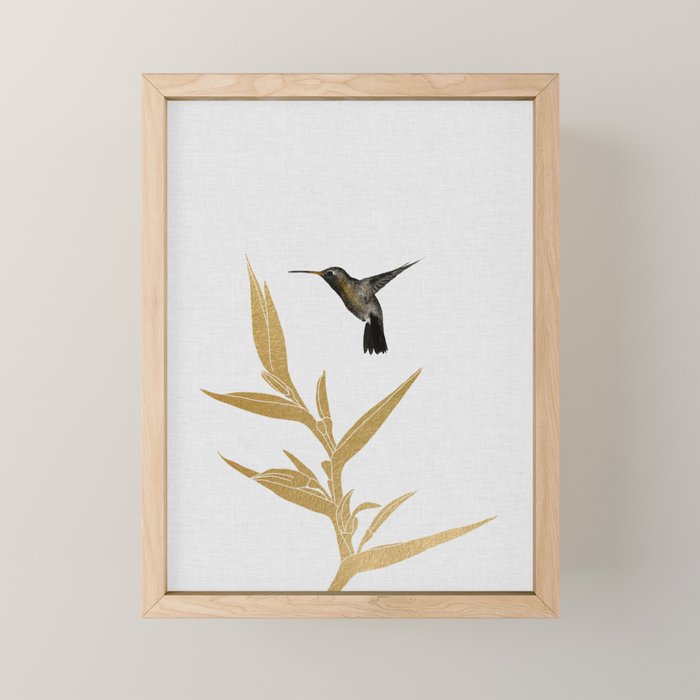 Hummingbird & Flower II Mini Art Print