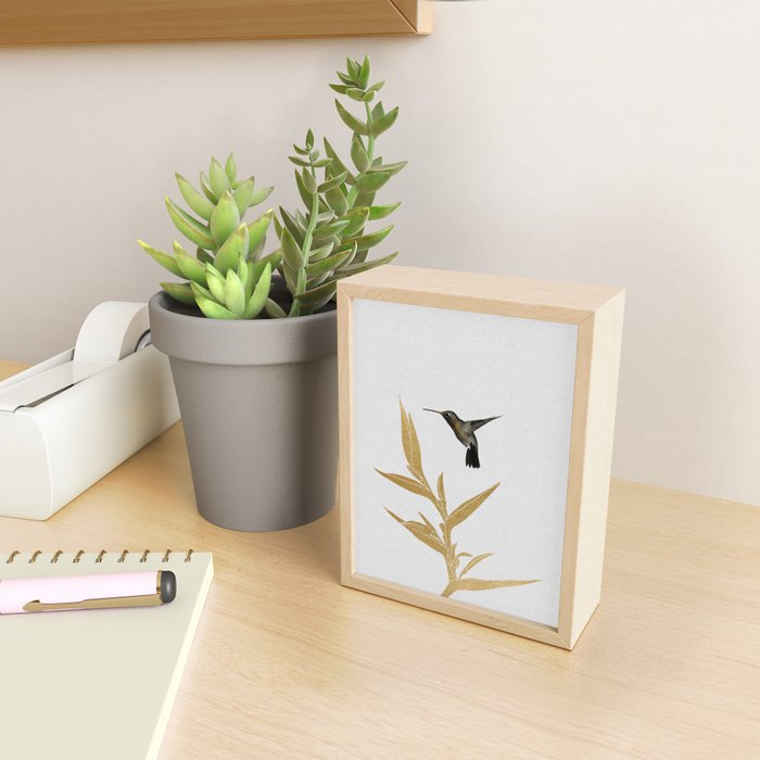 Hummingbird & Flower II Mini Art Print Gallery Image 2