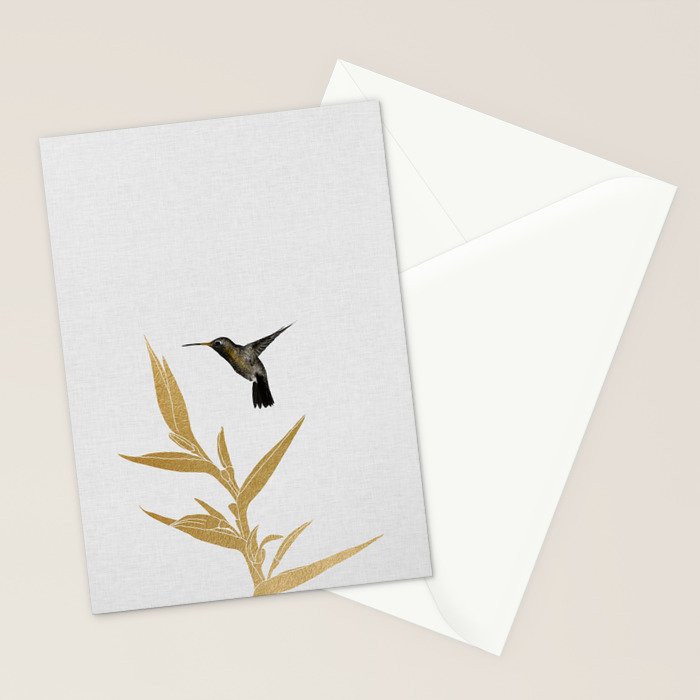 Hummingbird & Flower II Stationery Card Gallery Image 2