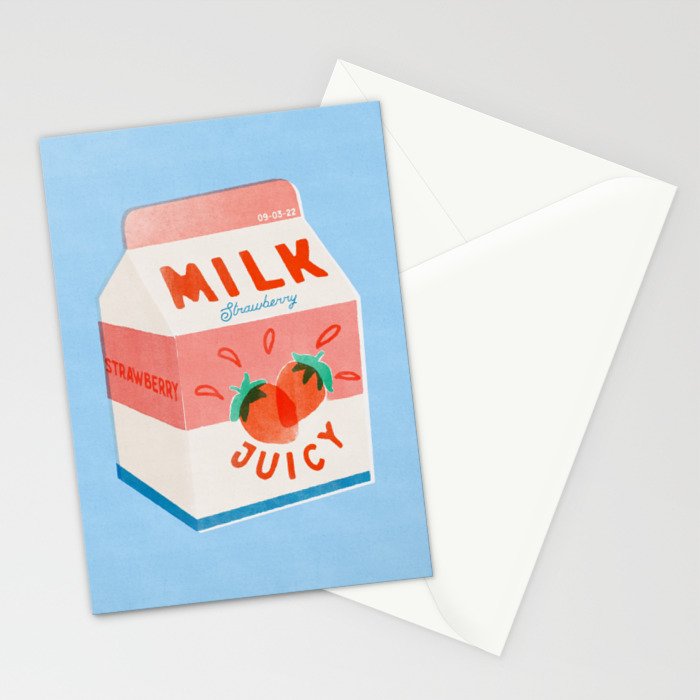 Strawberry Milk Stationery Card Gallery Image 2