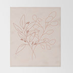 Eucalyptus Line Art Throw Blanket Gallery Image 2
