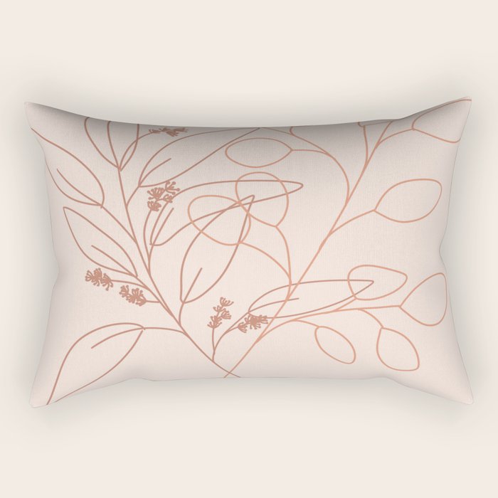 Eucalyptus Line Art Rectangular Pillow Gallery Image 2