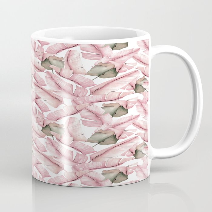 Tropical Banana Leaves, Watercolor Prints Coffee Mug Gallery Image 1