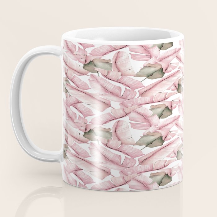 Tropical Banana Leaves, Watercolor Prints Coffee Mug Gallery Image 3