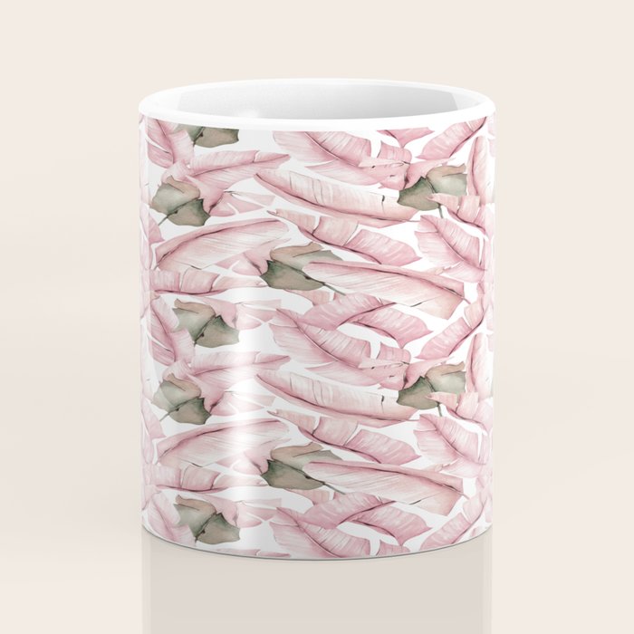 Tropical Banana Leaves, Watercolor Prints Coffee Mug Gallery Image 4