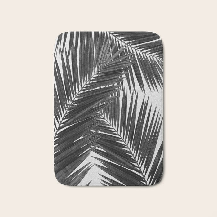 Palm Leaf Black & White III Bath Mat Gallery Image 1