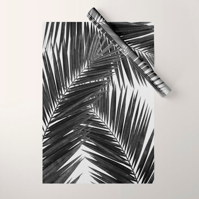 Palm Leaf Black & White III Wrapping Paper Gallery Image 1