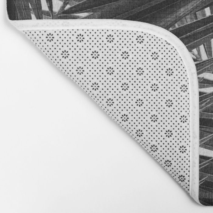 Palm Leaf Black & White III Bath Mat Gallery Image 2