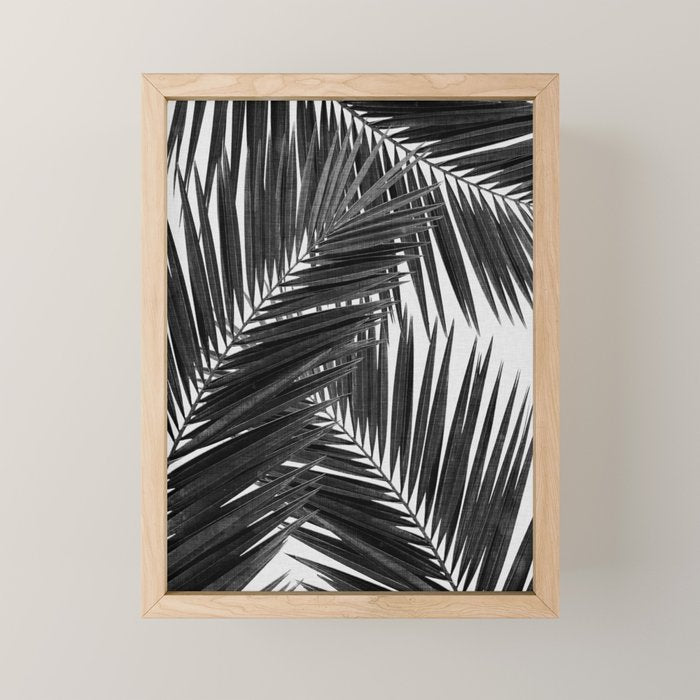 Palm Leaf Black & White III Mini Art Print Gallery Image 1