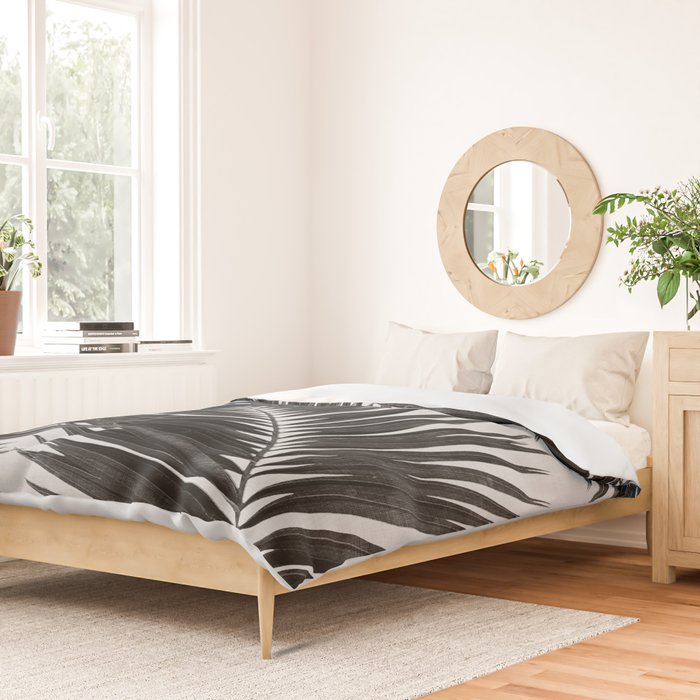 Palm Leaf Black & White III Duvet Cover Gallery Image 2