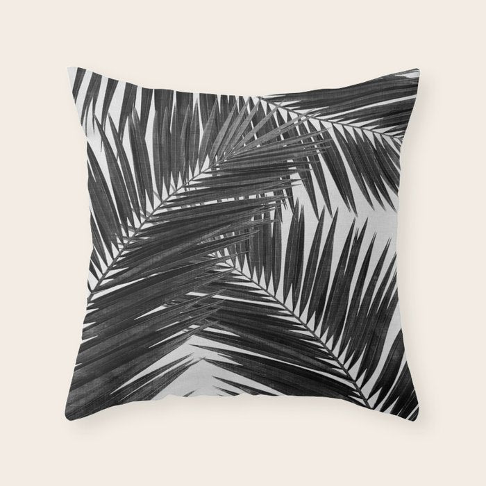 Palm Leaf Black & White III Throw Pillow Gallery Image 6