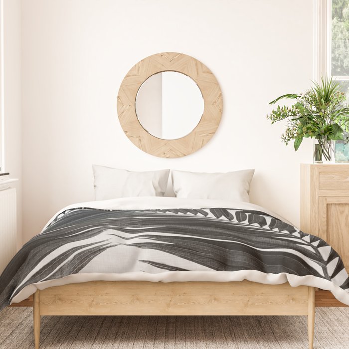 Palm Leaf Black & White III Duvet Cover Gallery Image 3