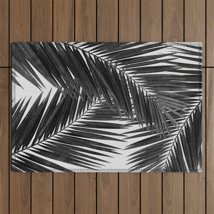 Palm Leaf Black & White III Outdoor Rug Gallery Image 1