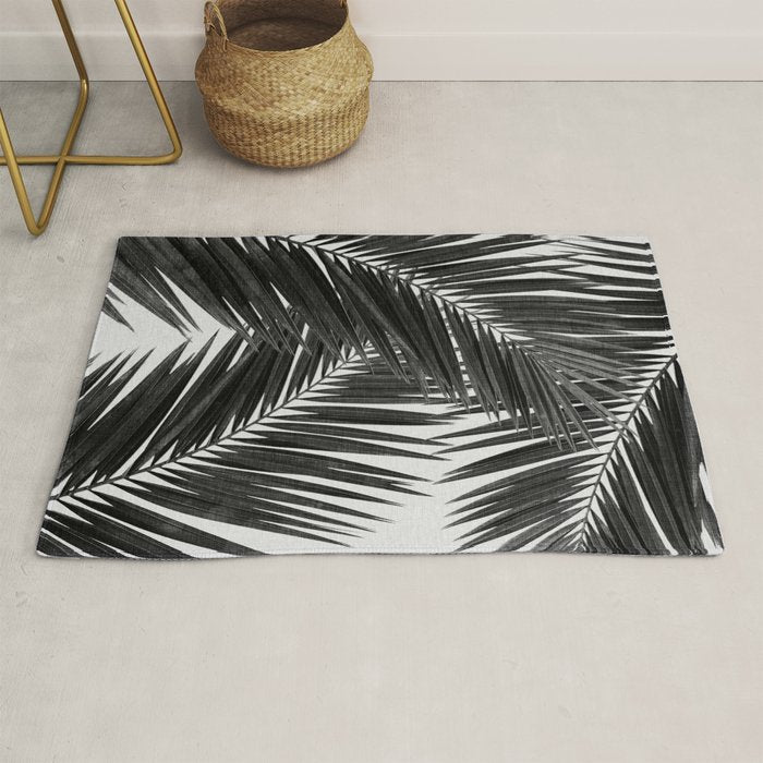 Palm Leaf Black & White III Rug Gallery Image 1