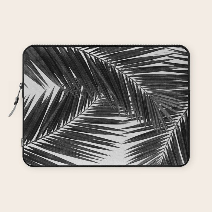 Palm Leaf Black & White III Laptop Sleeve Gallery Image 1