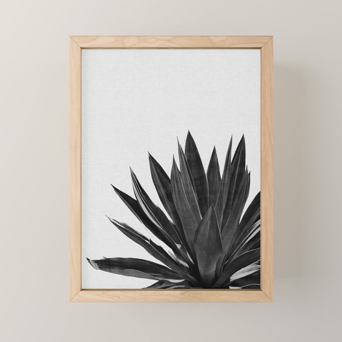 Agave Cactus Black & White Mini Art Print Gallery Image 1