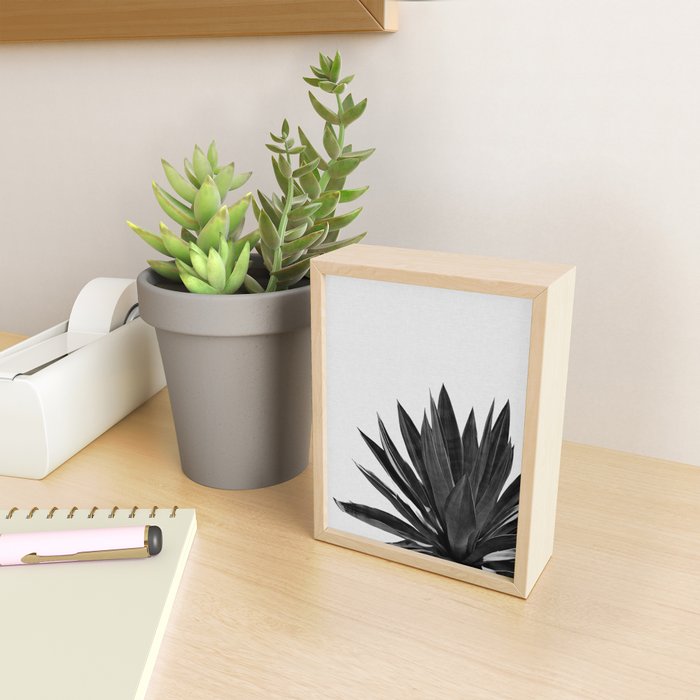 Agave Cactus Black & White Mini Art Print Gallery Image 2