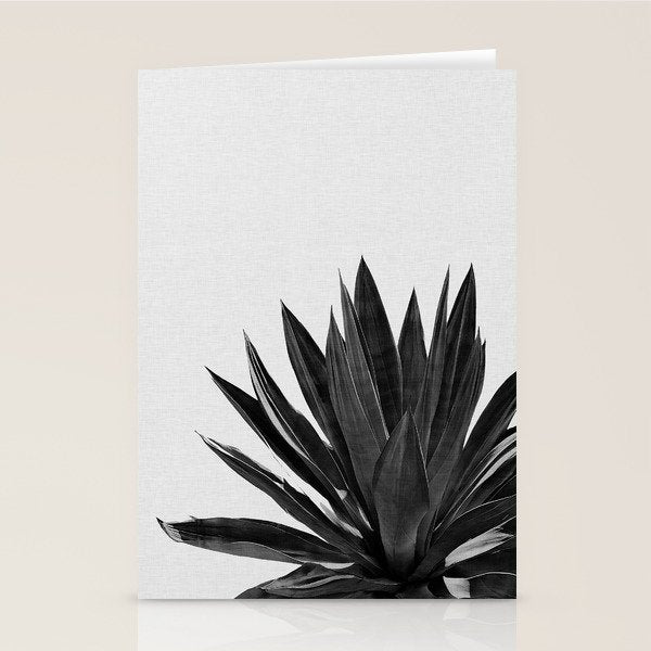 Agave Cactus Black & White Stationery Card Gallery Image 1