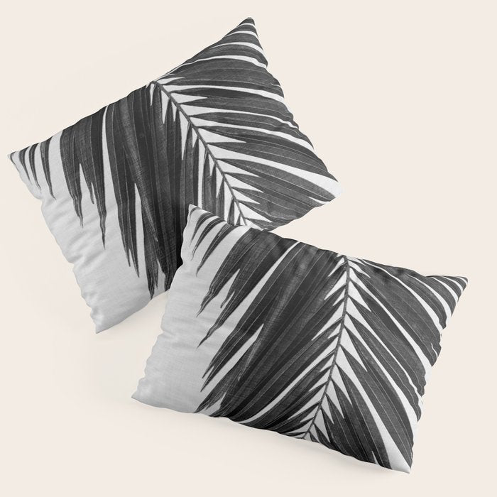 Palm Leaf Black & White I Pillow Sham Gallery Image 3