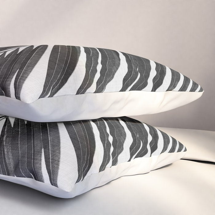 Palm Leaf Black & White I Pillow Sham Gallery Image 3