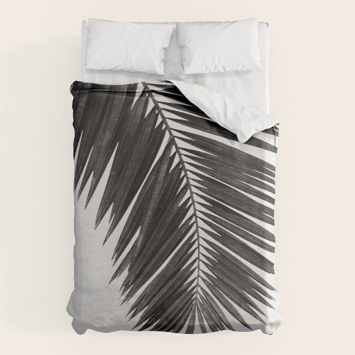 Palm Leaf Black & White I Duvet Cover Gallery Image 6