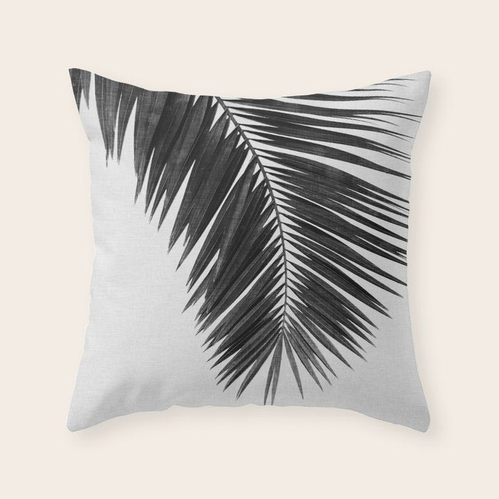 Palm Leaf Black & White I Throw Pillow Gallery Image 6