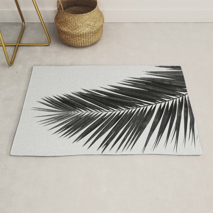 Palm Leaf Black & White I Rug Gallery Image 1