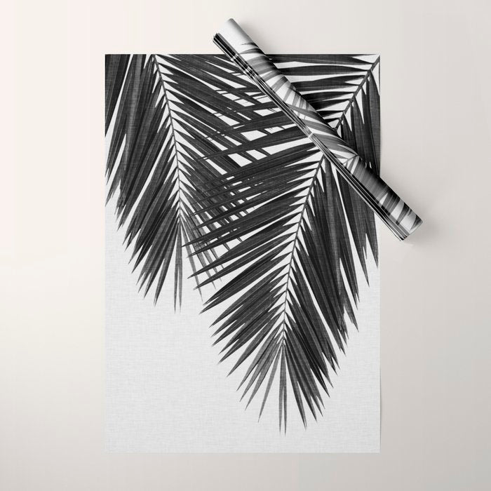Palm Leaf Black & White II Wrapping Paper Gallery Image 1