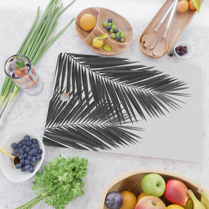 Palm Leaf Black & White II Cutting Board Gallery Image 2