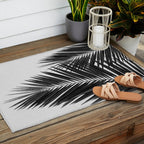 Palm Leaf Black & White II Outdoor Rug Gallery Image 2