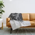 Palm Leaf Black & White II Throw Blanket Gallery Image 1
