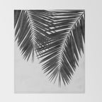 Palm Leaf Black & White II Throw Blanket Gallery Image 2
