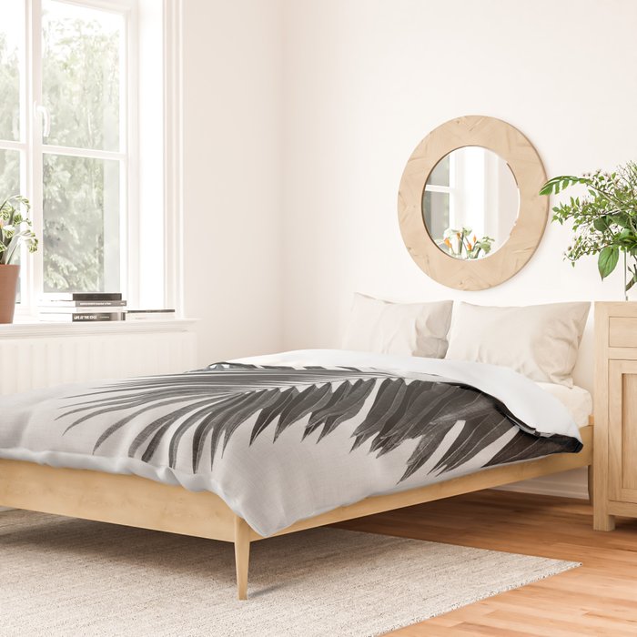 Palm Leaf Black & White II Duvet Cover Gallery Image 2