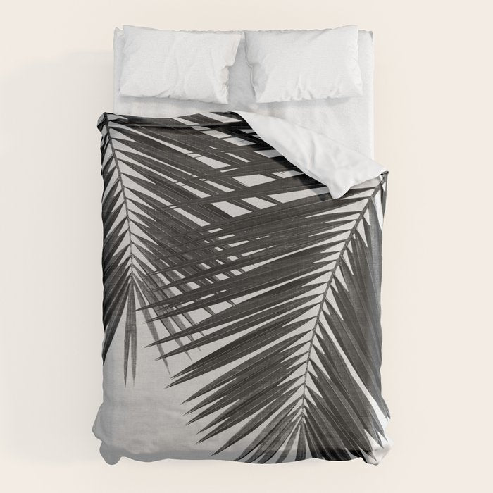 Palm Leaf Black & White II Duvet Cover Gallery Image 1