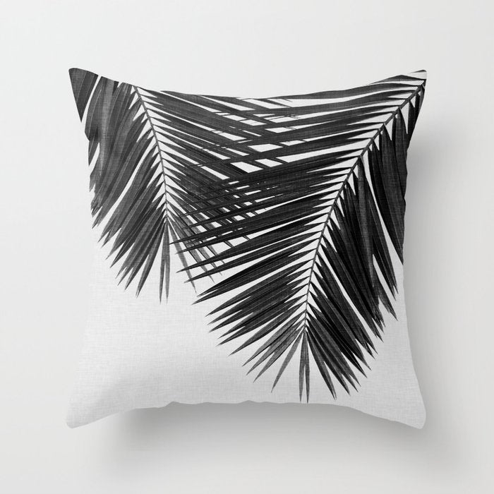 Palm Leaf Black & White II Throw Pillow Gallery Image 6