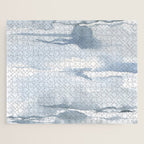 Pastel blue gray abstract watercolor brushstrokes stripes pattern Jigsaw Puzzle Gallery Image 1