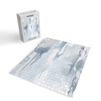 Pastel blue gray abstract watercolor brushstrokes stripes pattern Jigsaw Puzzle Gallery Image 2