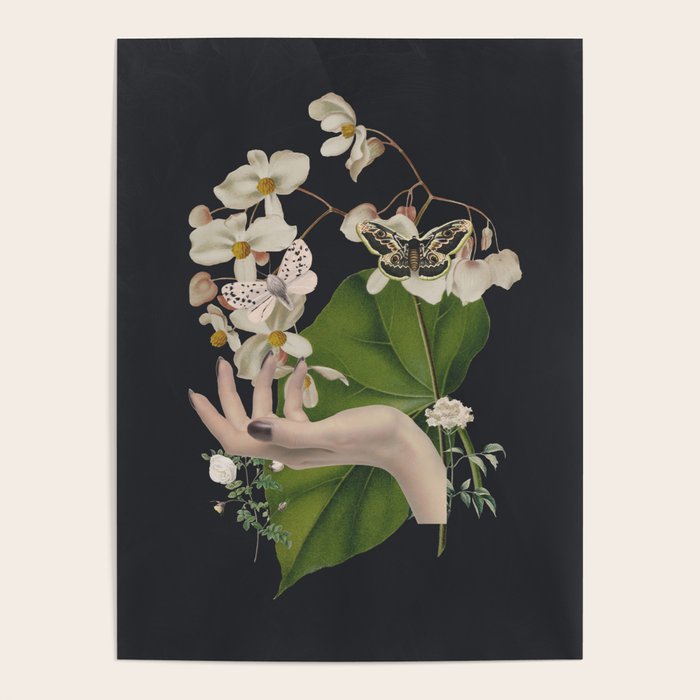 Minimal Collage/ Hand, Plants and Butterflies 6 Poster Gallery Image 4