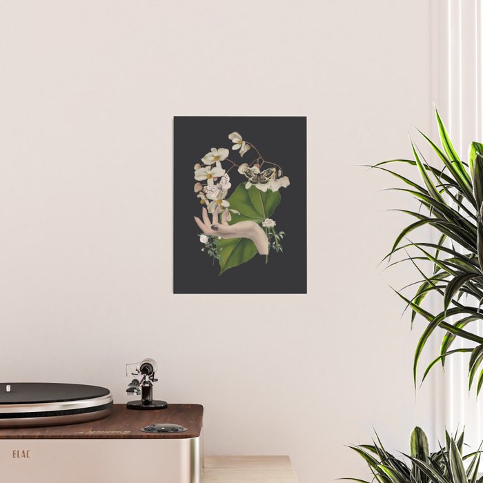 Minimal Collage/ Hand, Plants and Butterflies 6 Poster Gallery Image 2