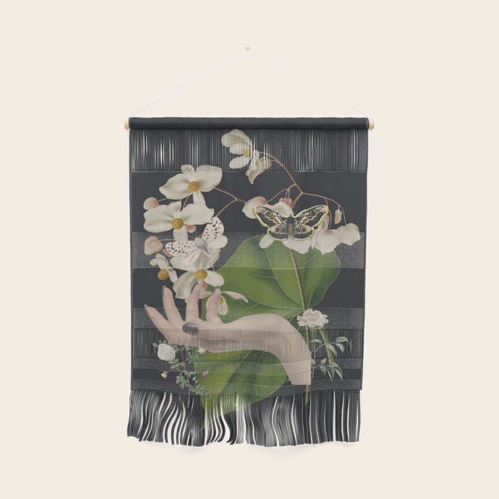 Minimal Collage/ Hand, Plants and Butterflies 6 Wall Hanging Gallery Image 1