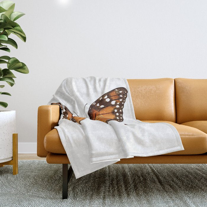 monarch butterfly Throw Blanket Gallery Image 1