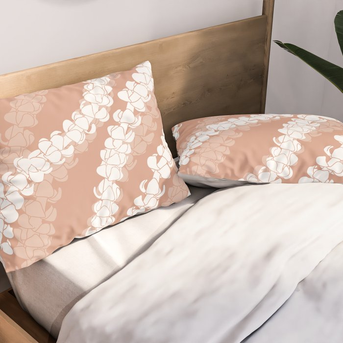 Puakenikeni single lei art on Coral Dust Pillow Sham Gallery Image 2