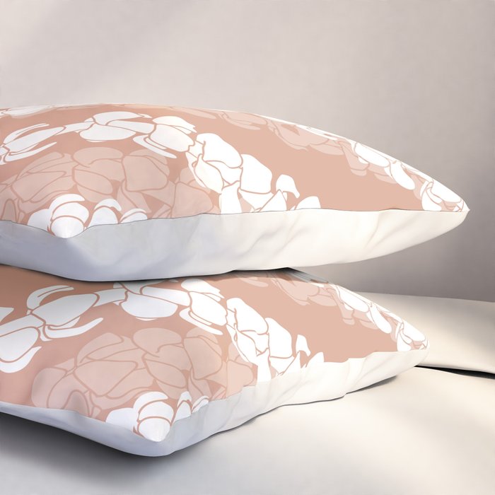 Puakenikeni single lei art on Coral Dust Pillow Sham Gallery Image 3