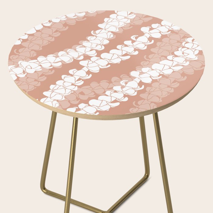 Puakenikeni single lei art on Coral Dust Side Table Gallery Image 2